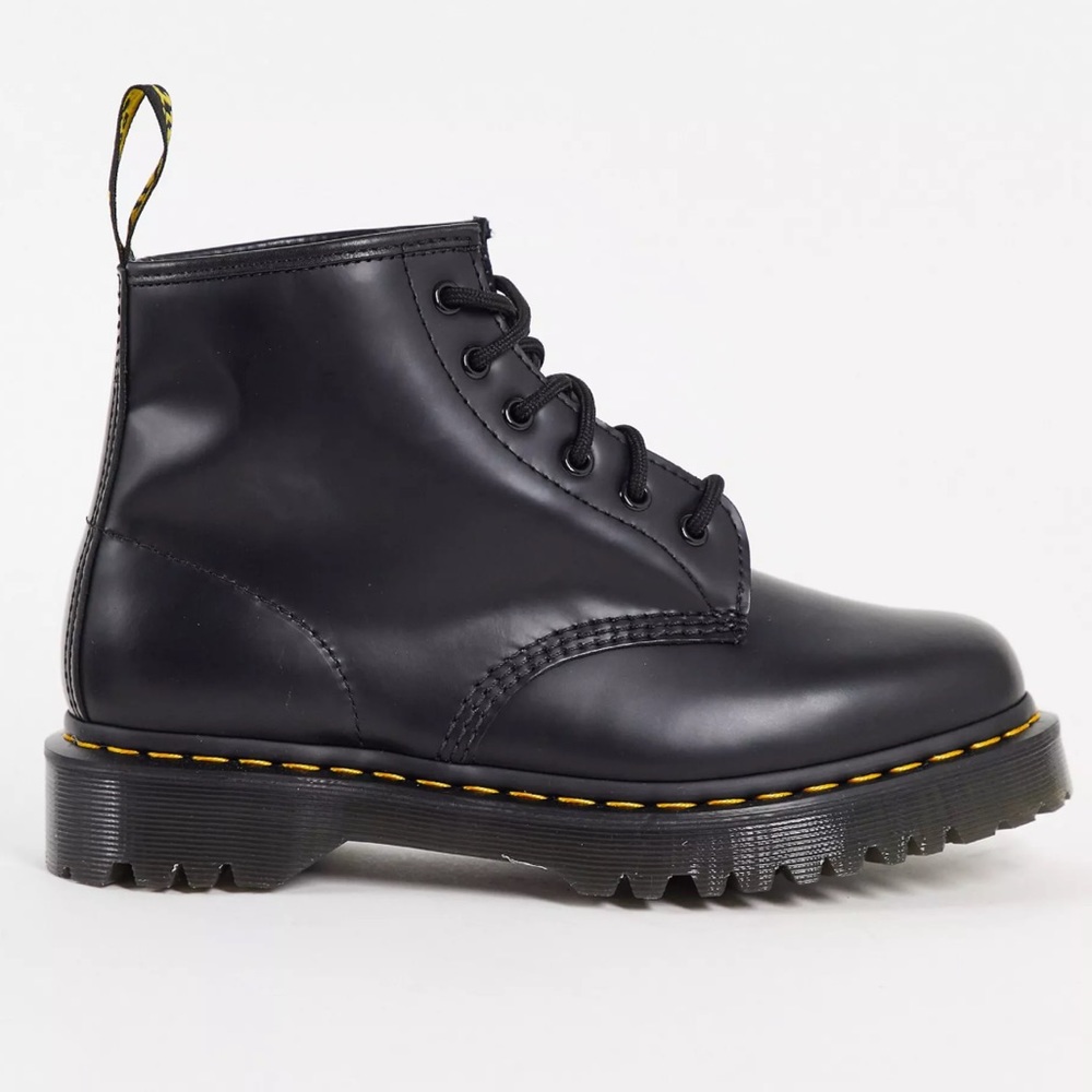 Dr Martens 101 Bex 6 Eye Boots in Black Smooth